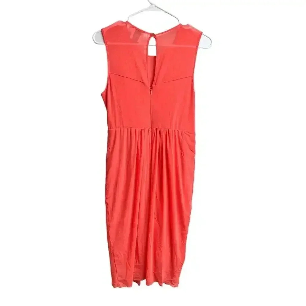 Asos Maternity Mesh Keyhole Dress Peach/Orange Size 6 - Picture 14 of 14